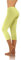 sesto senso Femme Legging mi-Long 3/4 Jaune Fille Coton Coloré Jambes Longues Fitness Yoga Pantalon de Sport L Yellow