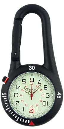 Fob Watches for Nurses, Luminous Nurses Fob Watch Women's Pocket& Fob Watches, Digital Fob Watch Paramedic Accessories Nurse Watch, Portable Carabiner Watch Carabiner Watch for Outdoor Workers Nurse