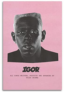ALKANI Tyler Poster The Creator Igor Poster für Zimmer, ästhetisches Poster, dekoratives Gemälde, Leinwand, Poster, Schlafzimmer, Malerei, 40 x 60 cm
