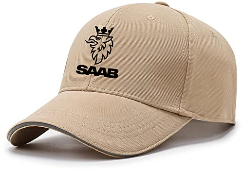 HAOZAILIN Herren Baseballkappe für SAAB Aufdruck Lässige Papa Mütze Verstellbare Baseballmützen Trucker Kappen Golfkappen Sportkappe – Geschenk Teenager-Khaki||One Size
