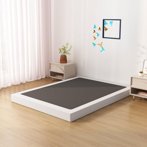 Upcanso Boxspring für Queensize-Bett, 15,2 cm, flaches Profil, Metall, Queen-Size-Boxspringbett mit Stoffbezug, 1360 kg maximale Tragkraft, Matratzenfundament, geräuschfrei, einfache Montage