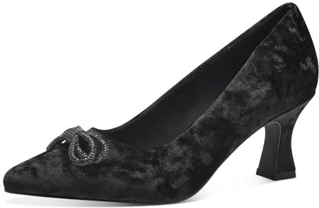 Marco Tozzi Women's Damen Pumps 2-22405-43 Closed-Toe, Black Velvet, 3 UK
