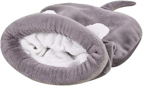 NNOVAT Weicher Fleece-Schlafsack für Katzen, weicher Plüsch, selbstwärmend, waschbar, Katzenbetten, Kuschelsack, Decke, Matte, Kitty-Sack, Hundenest, Höhle, Haus, Katzenkissen, Kätzchen, Welpenbett,