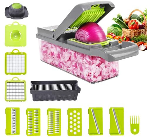 12 in 1 Vegetable Fruit Chopper – Premium Quality Mandoline Multifunctional Vegetable Fruit Cutter Slicer for Modern Kitchen