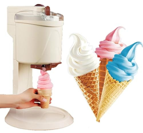 URJWAN Machine à CrèMe GlacéE Molle Automatique De Mini Fruit De Cuisine De Bricolage à La Maison, Machine à CrèMe GlacéE Molle De Fruit, Cuisine De Bricolage à La Maison