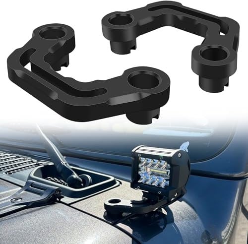 GLOBLED 1 Paar Lichthalterungen für Front-A-Säulen-Zusatzlichter, kompatibel mit Jeep Wrangler JL/JLU 2018–2023 und Gladiator JT 2020–2023 (schwarz)