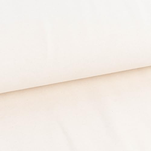 SCHÖNER LEBEN. Sweatstoff Meterware Bio Soft Sweat dünn Uni hell Beige 1,5m Breite