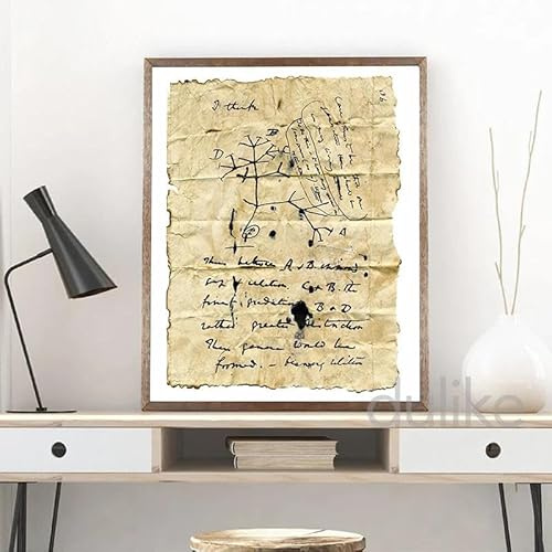 Vintage Baum Des Lebens Evolution Diagramm Skizze Biologie Poster Drucke Handschrift Manuskript Leinwand Malerei Büro Dekor 21X30Cm Kein Rahmen