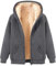 ZWDC Damen Winterjacke Warm Fleecejacke Winter Sweatjacke mit Kapuze Elegant Einfarbig Übergangsjacke Große Größen Kapuzenpullover mit Taschen Lässige Wintermantel mit ReißVerschluss Plüschjacke