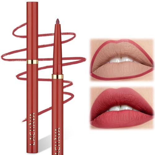 12 Colors Waterproof Nude Lip Liners Pencil - Matte Lip Liner Stain Long Lasting and Waterproof Lip Liner Pencil Non-Stick Cup for All Skin Types (#05, 7.3g)