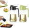 2 in 1 Ölspender und Ölsprüher, Küchenhelfer, Olivenöl Spenderflasche mit Tropffreiem Auslauf, Sprühflasche für Salate Fritteuse Braten Grillen Grün and Schwarz 470 ML(2PCS)