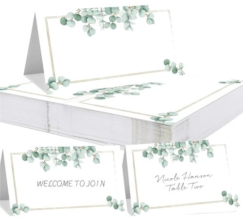 100 PCS Table Place Cards for Wedding, Reception Seating & Name Settings - Birthday Dinner Party