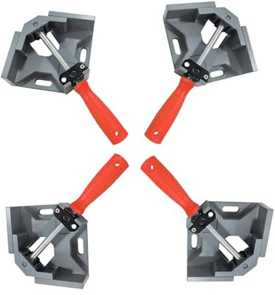 4 Piezas Sargentos Carpintero de 90° - Abrazadera de Ángulo Recto de 90 Grados,con Mandíbula Giratoria Ajustable, para Carpintería, Ingeniería, Soldadura