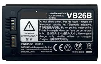Lithium Battery ，Compatible For Godox VB26 VB26A VB26B ，Speedlight Flash Battery For V1 V850III V860III Speedlite Flash(VB26B)