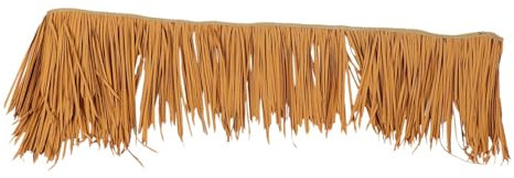 ibasenice Flammhemmende Strohfliese Künstliches Heudach Strohdach Künstliche Terrassendachstreifen Rasendekor Sichtschutz Gras Simuliertes Stroh Künstliche Strohabdeckung