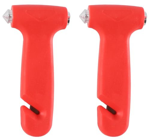 Gorise Lot de 2 brise-vitres d'urgence pour voiture, marteau de sécurité 2 en 1 pour bus, camionnette, voiture