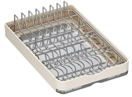 Flaroey Pull Out Kitchen Cabinet Organizer Slide Out Dish Rack with Drainboard Drawer Organizer for Kitchen Living Room C