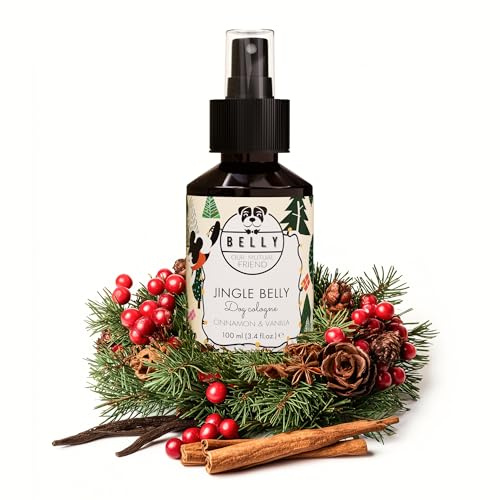 Belly® Hundeparfum -100ml - Weihnachtsedition - Vanille- und Zimtduft Duftspray für Hunde & Welpen - Hundedeo Alkoholfrei & pH-neutral - Fellpflege & Hundepflege