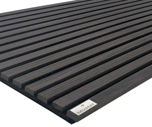 Muster 15x12 cm Akustikpaneel Holzfurnier Black Noir- Filz schwarz | Musterstück zur Prüfung von Dekor, Farbe und Filz vor der Bestellung, 1 Stück, Holzfurnier, Muster
