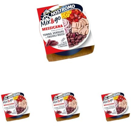 Nostromo Mix&Go Messicana - Piatto Pronto con Tonno, Verdure, Fagioli Rossi - Gusto Speziato e Veloce - 1 Confezione da 760g
