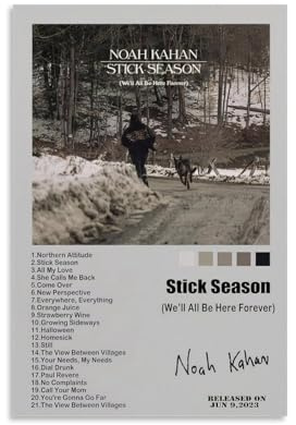YVFCIRXTT Noah Kahan Stick SeasonModerner Kunstdruck, Retro-Stil, Wanddekoration, Wohnzimmer, Küche, Café, wasserdichtes Poster, 30 x 45 cm, ungerahmter Stil