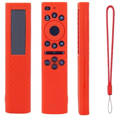 Custodia protettiva per telecomando Samsung BN59-01385A, in silicone ecologico, lavabile, antiscivolo, verde brillante, 16,5 cm (rosso)