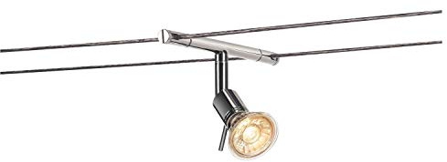 SLV Système d'éclairage sur câbles SYROS/Projecteur; spot LED; projecteur plafond; plafonnier; éclairage d'intérieur/GX5;3 50W chromé 139102 2,6 x 2,6 x 10 cm