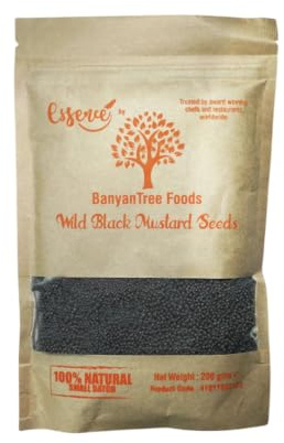 BanyanTree Foods Black Mustard Seeds 200g~ All Natural, Indian Origin | No Color | No Salt or fillers