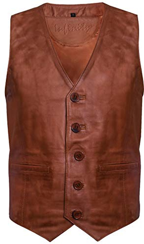 Infinity Leather Männer Ziege Wildleder Klassisch Smart Weich Leder Weste