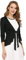 Allegra K Women's St. Patrick's Day Tie Front Metallic Ruffled Long Sleeve Open Cardigan Black 12