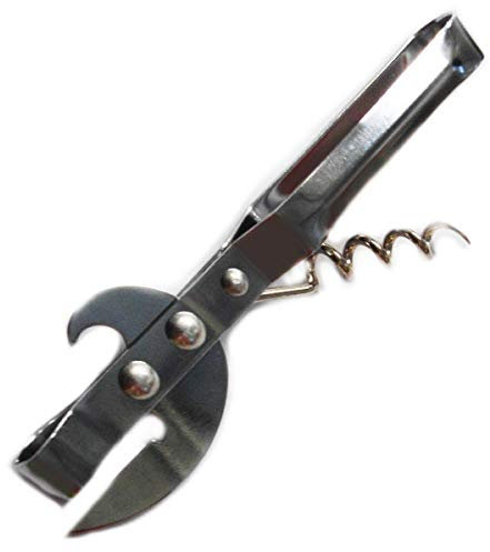Traditional STAB CAN TIN Opener STAINLESSSTEEL Metal Bottle Cork Screw Home Camp