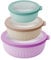 Pedrini 04GD207 Set 3 contenitori Ciotole Ermetici con Coperchio per frigo microonde Freezer Lunchbox, Colori Assortiti, Bassi, Plastica