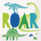 Papierservietten - 16,5 cm - Blaue & Grüne Dinosaurierparty - Packung mit 16 Stück