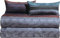 Erwin Müller Bettwäsche, Bettgarnitur 4-TLG. Sparpaket Mako-Satin Ornamente blau-braun-violett Größe 40x80 cm / 155x220 cm - feinste Baumwolle, angenehmes Schlafklima, mit Reißverschluss