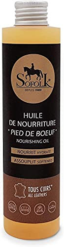 Sofolk - Huile Nourrissante pour Cuir Pied de Boeuf - Entretien et Imperméabilisation du Cuir - Hydrate et Assouplit Même les Cuirs Craquelés - Inodore, Fabrication Française - 500 ml