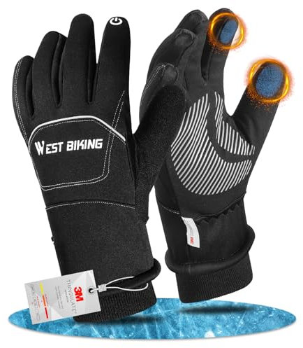 WESTGIRL Fahrradhandschuhe - 3M Thinsulate Winter Warme Handschuhe Herren Damen - wasserdichte Thermo Touchscreen Motorrad Handschuhe - Winterhandschuhe Skihandschuhe für MTB