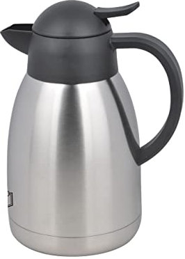 METRO Professional Caraffa termica in acciaio inossidabile, 1.5 L, con pulsante, argento/nero