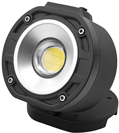 ANSMANN Profi Arbeitsstrahler mit 10W COB-LED, wiederaufladbar, 360° drehbares Kugelgelenk, mit Magneten und Aufhängehaken