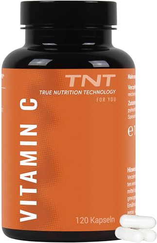 TNT Vitamin C (120 Kapseln) • Natürlich & hochdosiert • 750mg Vitamin C pro Kapsel • Laborgeprüfte Qualität • 100% Vegan • Made in Germany