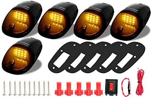 KYYET Kit di 5 luci di marcia con lenti fumé ambrate a 12 LED, compatibili con Dodge RAM 1500 2500 3500 pick-up truck