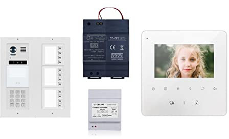 Komplettset Sprechanlage Monitor MB837 4,3 & DT821 Unterputz Video Türsprechanlage 12x Klingeltaste Keypad + RFID Türöffner