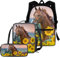 chaqlin Schulranzen-Set für Jungen und Mädchen, 3-teiliges Set + Thermo-Lunchbox + Federmäppchen, Sonnenblumenpferd, Kinderrucksack