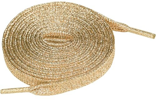 sourcing map Glitzernde Metallic Funkelnde Schimmernde Flache Sneakers Schnürsenkel Schnürsenkel Schnürsenkel Rose Gold 120cm/47.24