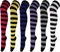 Chalier Cozy 6 Pairs Knee High Sock Women Over Knee Thigh Socks Casual High Stockings Long Boot Stocking Leg Warmer High Socks Casual Girls Ladies for Daily Wear, Cosplay Red Yellow Blue (Stripe)