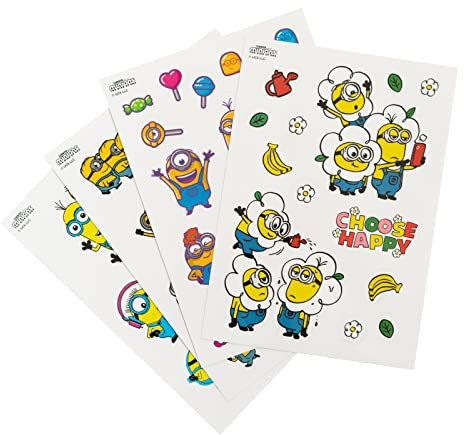Grupo Erik Gadget Decals - Abziehbild Minions - Sticker Set - wasserdichte und wiederverwendbare Aufkleber - Die Minions Fanartikel