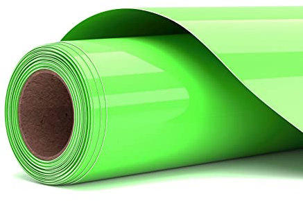 Asoway Vinilo Textil Termoadhesivo Verde Fluorescente 30,5 X 305CM HTV Rollo Para Transferencia de Calor - DIY Camisetas, Bolsas, Sombreros y Otros Tejidos