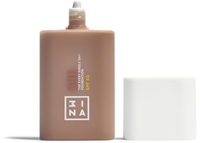 3INA - The Every Single Day Foundation SPF 50 606 -Gebräunter Neutralton | Foundation mit LSF 50 und 2% Niacinamid - Leichter bis mittlerer Deckkraft - Natürliche Foundation - Vegan - Cruelty Free