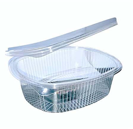 RFD Vaschette Plastica PET per Alimenti 750cc con Coperchio Trasparente - 100 Pezzi