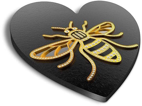 1x Heart MDF Magnet 6cm - 3D Manchester Bee Logo - Fridge Locker Office Whiteboard Toolbox #50003