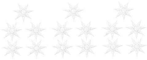 Housoutil 15 STK Siebenzackiger Sternanhänger Papierstern Aufleuchten Kleine Baumspitze Krippendekoration Hängende Papiersterne Papiersterndecke Led Kranz Dekor Weiß Lampenzubehör 3D Faltbar